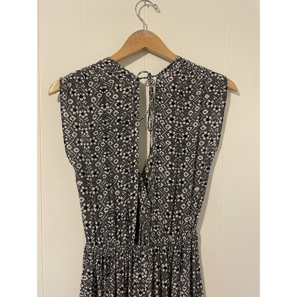 Ulla Johnson Gray Floral Midi Dress Sleeveless Casual Wedding Party Size 2 Silk - Picture 12 of 15